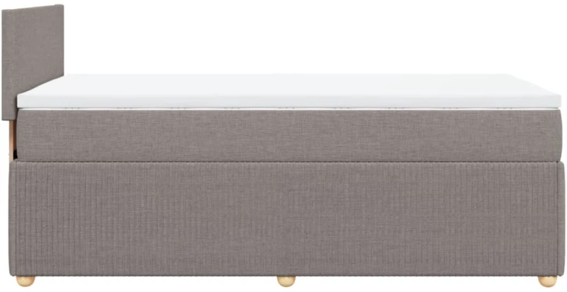 vidaXL Κρεβάτι Boxspring με Στρώμα Taupe 90x200 εκ. Υφασμάτινο