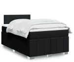 vidaXL Κρεβάτι Boxspring με Στρώμα Μαύρο 120x200 εκ. Υφασμάτινο