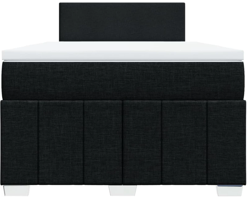 vidaXL Κρεβάτι Boxspring με Στρώμα Μαύρο 120x200 εκ. Υφασμάτινο