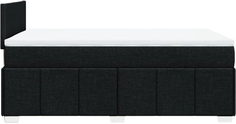 vidaXL Κρεβάτι Boxspring με Στρώμα Μαύρο 120x200 εκ. Υφασμάτινο