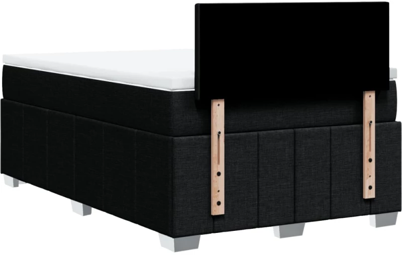 vidaXL Κρεβάτι Boxspring με Στρώμα Μαύρο 120x200 εκ. Υφασμάτινο