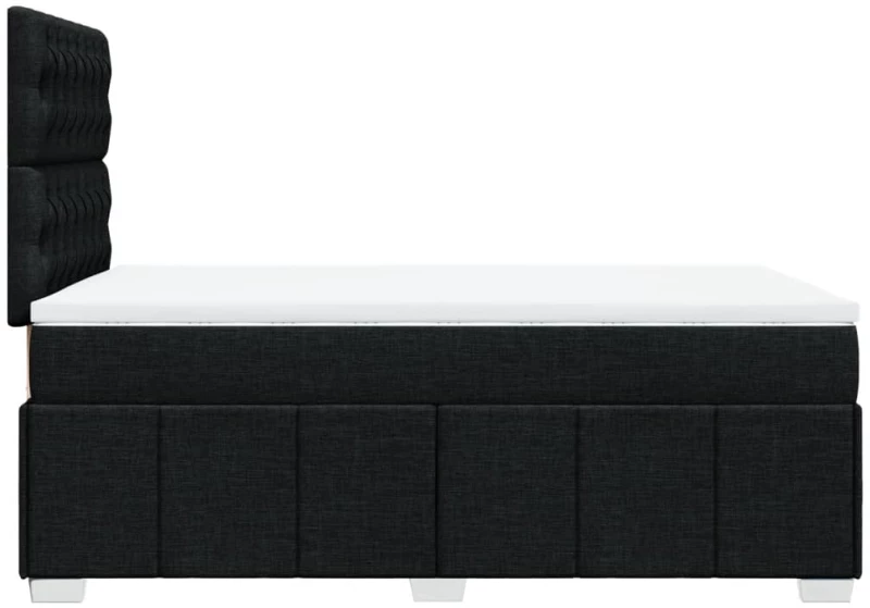 vidaXL Κρεβάτι Boxspring με Στρώμα Μαύρο 120x200 εκ. Υφασμάτινο