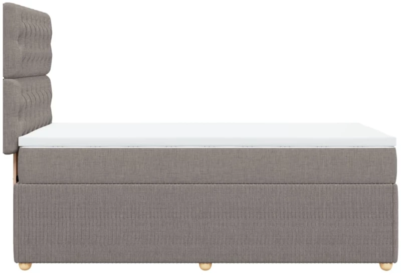 vidaXL Κρεβάτι Boxspring με Στρώμα Taupe 100 x 200 εκ. Υφασμάτινο