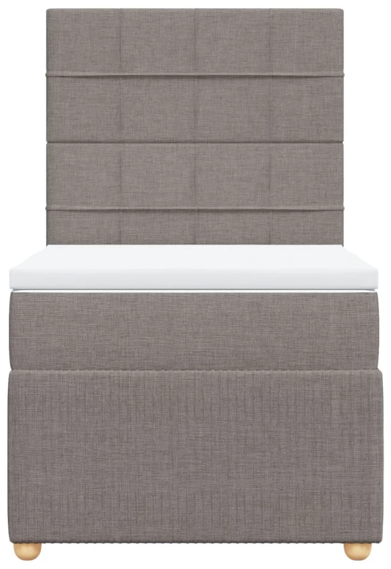 vidaXL Κρεβάτι Boxspring με Στρώμα Taupe 90x200 εκ. Υφασμάτινο