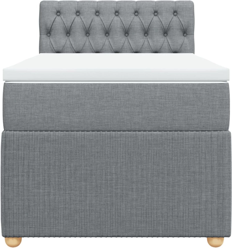 vidaXL Κρεβάτι Boxspring με Στρώμα Ανοιχτό Γκρι 80x200 εκ. Υφασμάτινο