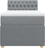 vidaXL Κρεβάτι Boxspring με Στρώμα Ανοιχτό Γκρι 80x200 εκ. Υφασμάτινο