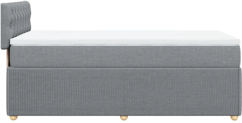 vidaXL Κρεβάτι Boxspring με Στρώμα Ανοιχτό Γκρι 80x200 εκ. Υφασμάτινο