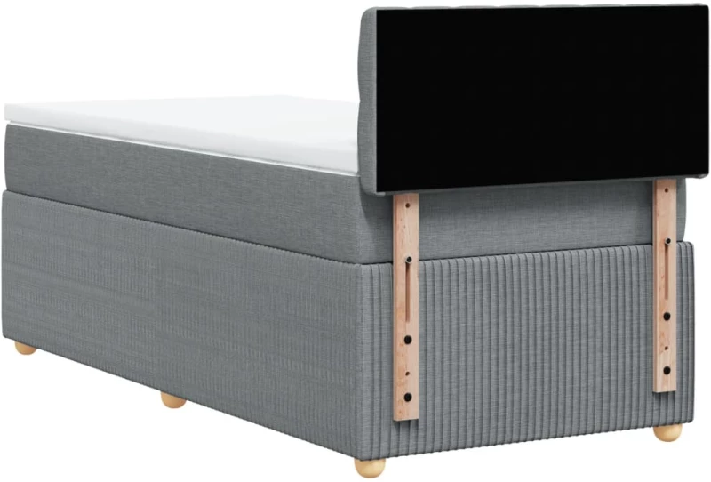vidaXL Κρεβάτι Boxspring με Στρώμα Ανοιχτό Γκρι 80x200 εκ. Υφασμάτινο