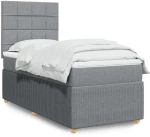 vidaXL Κρεβάτι Boxspring με Στρώμα Ανοιχτό Γκρι 80x200 εκ. Υφασμάτινο