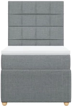 vidaXL Κρεβάτι Boxspring με Στρώμα Ανοιχτό Γκρι 80x200 εκ. Υφασμάτινο