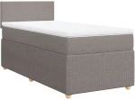vidaXL Κρεβάτι Boxspring με Στρώμα Taupe 90x190 εκ.Υφασμάτινο
