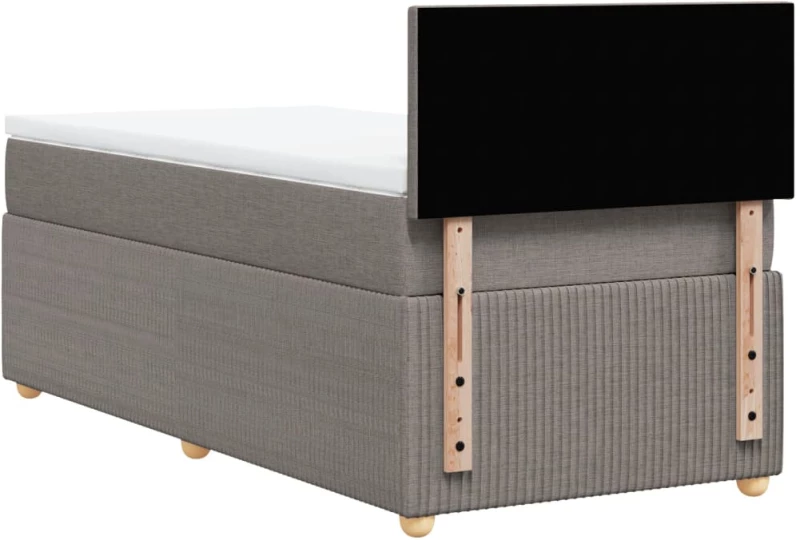 vidaXL Κρεβάτι Boxspring με Στρώμα Taupe 90x190 εκ.Υφασμάτινο