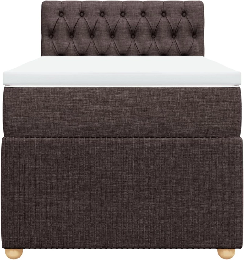 vidaXL Κρεβάτι Boxspring με Στρώμα Σκούρο Καφέ 80x200 εκ. Υφασμάτινο