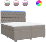 vidaXL Κρεβάτι Boxspring με Στρώμα Taupe 200x200 εκ. Υφασμάτινο