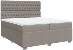 vidaXL Κρεβάτι Boxspring με Στρώμα Taupe 200x200 εκ. Υφασμάτινο