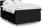 vidaXL Κρεβάτι Boxspring με Στρώμα Μαύρο 140x200 εκ. Υφασμάτινο