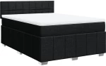 vidaXL Κρεβάτι Boxspring με Στρώμα Μαύρο 140x200 εκ. Υφασμάτινο