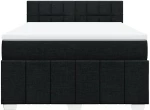 vidaXL Κρεβάτι Boxspring με Στρώμα Μαύρο 140x200 εκ. Υφασμάτινο
