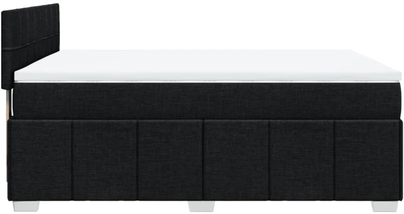 vidaXL Κρεβάτι Boxspring με Στρώμα Μαύρο 140x200 εκ. Υφασμάτινο