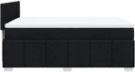 vidaXL Κρεβάτι Boxspring με Στρώμα Μαύρο 140x200 εκ. Υφασμάτινο