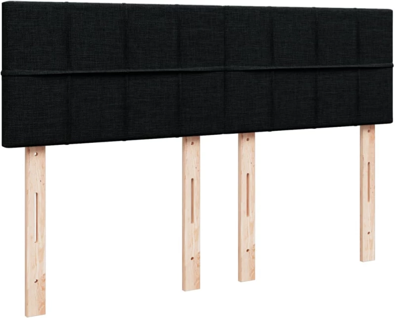 vidaXL Κρεβάτι Boxspring με Στρώμα Μαύρο 140x200 εκ. Υφασμάτινο