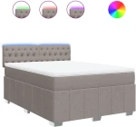 vidaXL Κρεβάτι Boxspring με Στρώμα Taupe 140x200 εκ. Υφασμάτινο