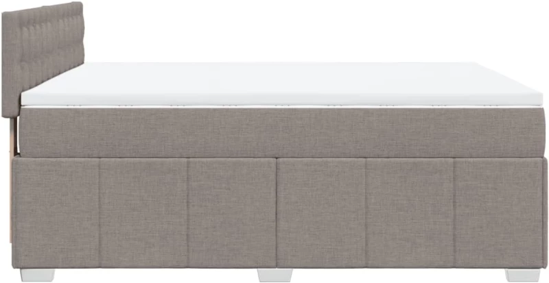 vidaXL Κρεβάτι Boxspring με Στρώμα Taupe 140x200 εκ. Υφασμάτινο