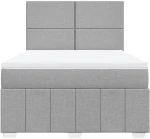 vidaXL Κρεβάτι Boxspring με Στρώμα Ανοιχτό Γκρι 140x190 εκ. Υφασμάτινο