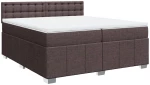 vidaXL Κρεβάτι Boxspring με Στρώμα Σκούρο Καφέ 200x200 εκ. Υφασμάτινο
