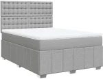 vidaXL Κρεβάτι Boxspring με Στρώμα Ανοιχτό Γκρι 140x190 εκ. Υφασμάτινο