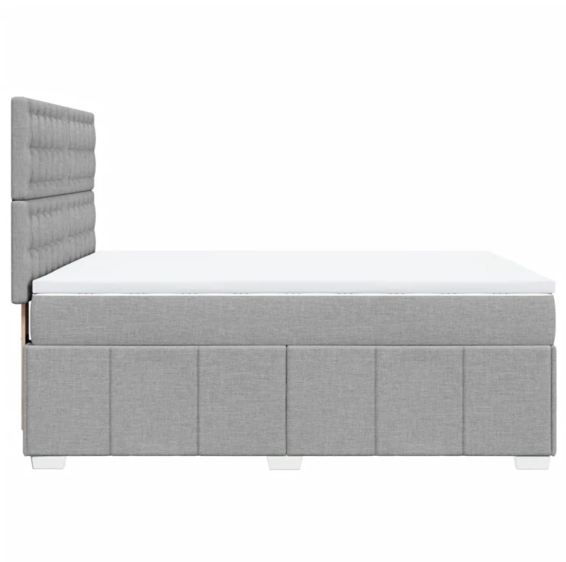 vidaXL Κρεβάτι Boxspring με Στρώμα Ανοιχτό Γκρι 140x190 εκ. Υφασμάτινο