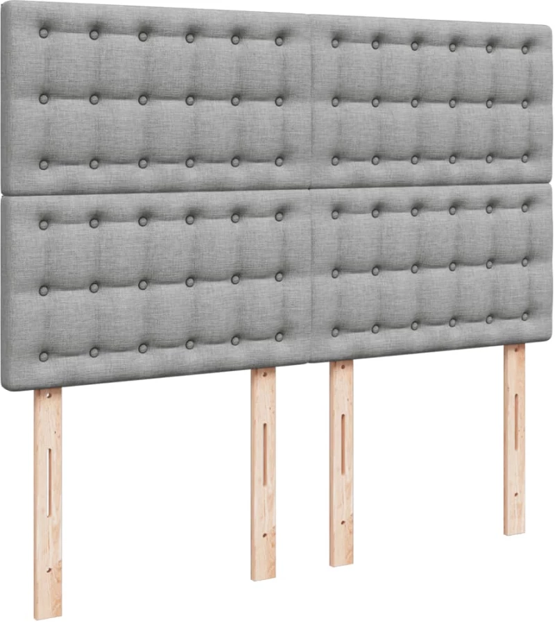 vidaXL Κρεβάτι Boxspring με Στρώμα Ανοιχτό Γκρι 140x190 εκ. Υφασμάτινο