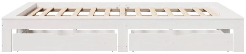 vidaXL Σκελετός Κρεβ. Χωρίς Στρώμα Λευκό 140x190 εκ Μασίφ Πεύκο
