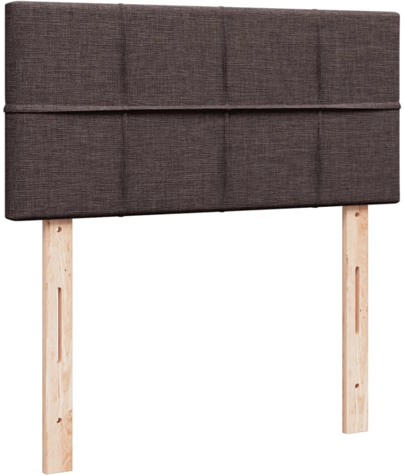 vidaXL Κρεβάτι Boxspring με Στρώμα Σκούρο Καφέ 90x190 εκ. Υφασμάτινο