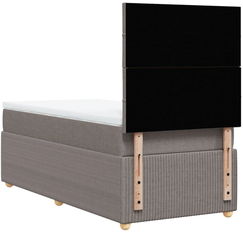 vidaXL Κρεβάτι Boxspring με Στρώμα Taupe 90x190 εκ.Υφασμάτινο