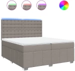 vidaXL Κρεβάτι Boxspring με Στρώμα Taupe 200x200 εκ. Υφασμάτινο