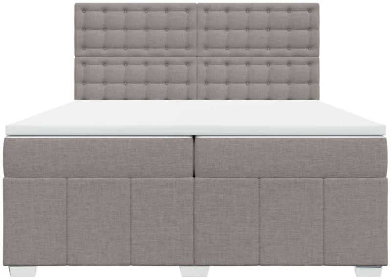 vidaXL Κρεβάτι Boxspring με Στρώμα Taupe 200x200 εκ. Υφασμάτινο