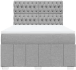 vidaXL Κρεβάτι Boxspring με Στρώμα Ανοιχτό Γκρι 140x190 εκ. Υφασμάτινο