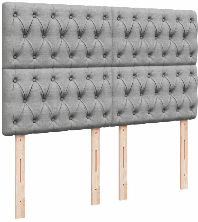 vidaXL Κρεβάτι Boxspring με Στρώμα Ανοιχτό Γκρι 140x190 εκ. Υφασμάτινο