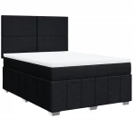 vidaXL Κρεβάτι Boxspring με Στρώμα Μαύρο 140x200 εκ. Υφασμάτινο