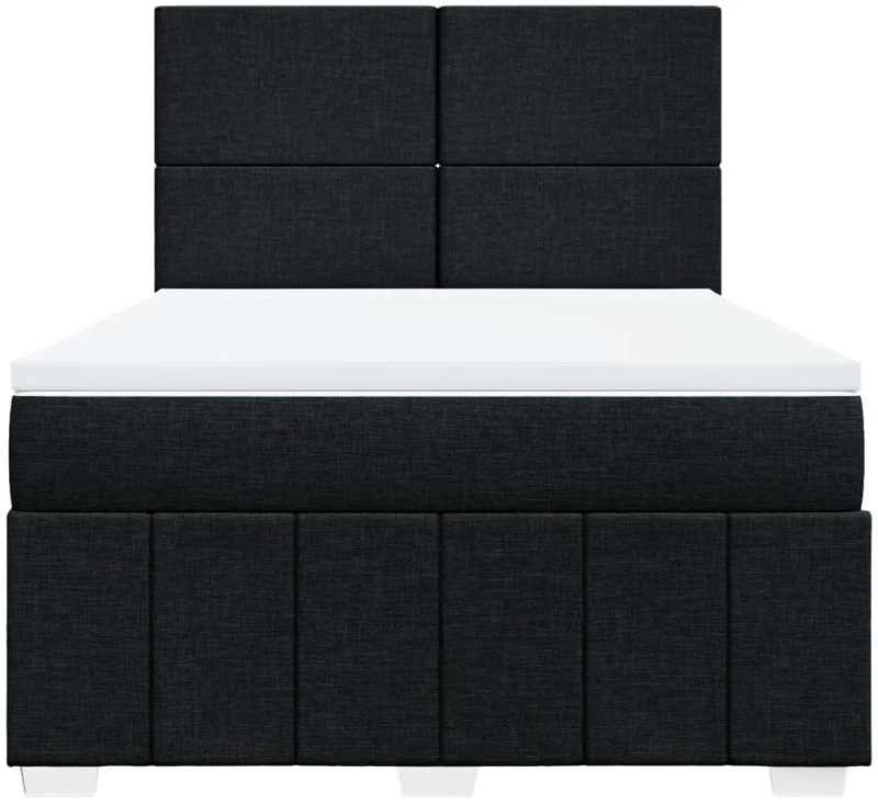 vidaXL Κρεβάτι Boxspring με Στρώμα Μαύρο 140x200 εκ. Υφασμάτινο