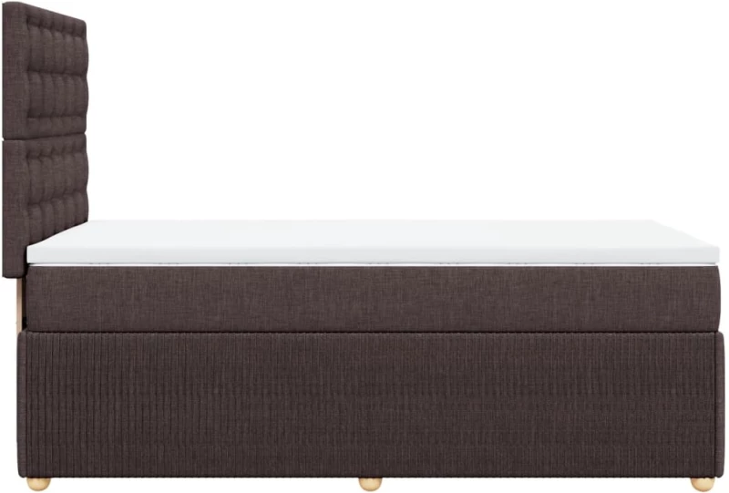 vidaXL Κρεβάτι Boxspring με Στρώμα Σκούρο Καφέ 80x200 εκ. Υφασμάτινο