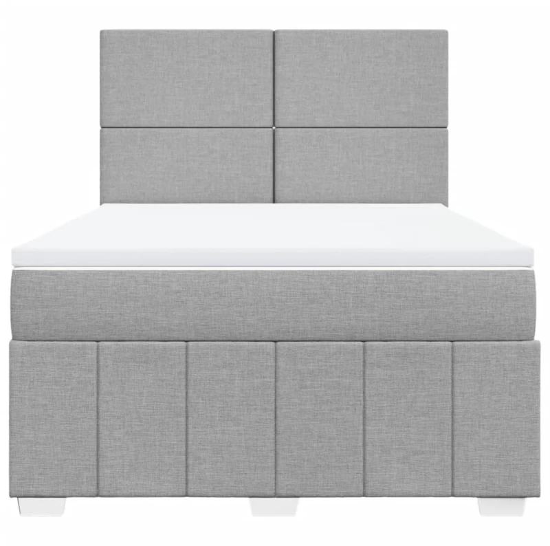 vidaXL Κρεβάτι Boxspring με Στρώμα Ανοιχτό Γκρι 140x190 εκ. Υφασμάτινο