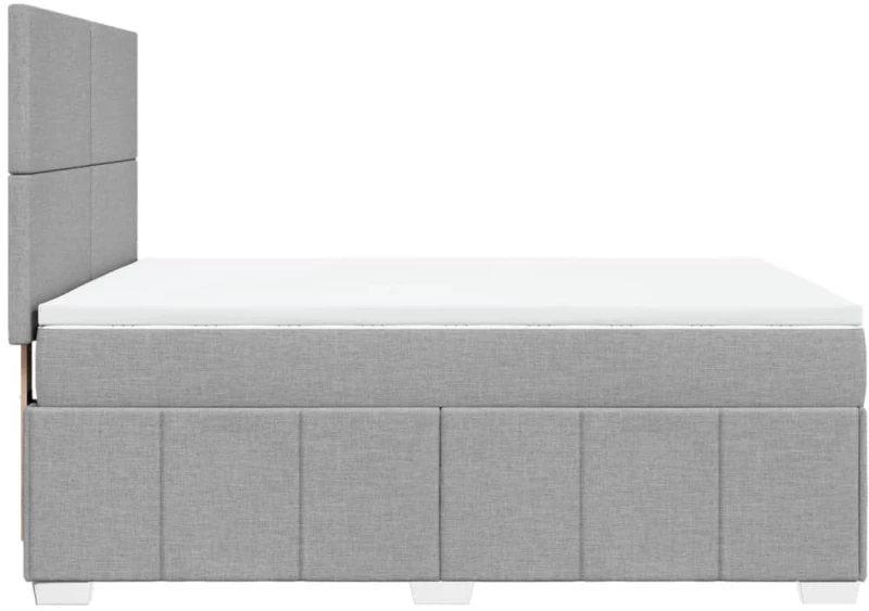vidaXL Κρεβάτι Boxspring με Στρώμα Ανοιχτό Γκρι 140x190 εκ. Υφασμάτινο