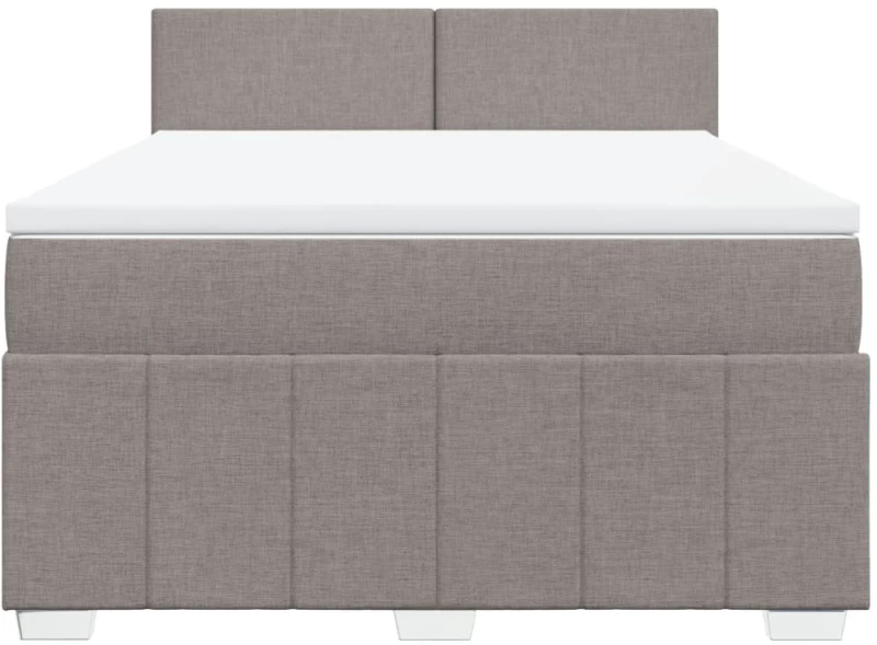 vidaXL Κρεβάτι Boxspring με Στρώμα Taupe 140x190 εκ. Υφασμάτινο