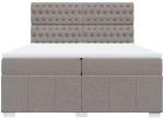 vidaXL Κρεβάτι Boxspring με Στρώμα Taupe 200x200 εκ. Υφασμάτινο