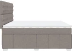 vidaXL Κρεβάτι Boxspring με Στρώμα Taupe 200x200 εκ. Υφασμάτινο