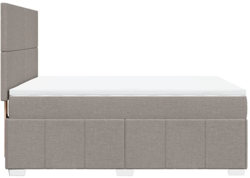 vidaXL Κρεβάτι Boxspring με Στρώμα Taupe 140x200 εκ. Υφασμάτινο