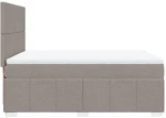 vidaXL Κρεβάτι Boxspring με Στρώμα Taupe 140x200 εκ. Υφασμάτινο