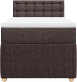 vidaXL Κρεβάτι Boxspring με Στρώμα Σκούρο Καφέ 100x200 εκ. Υφασμάτινο